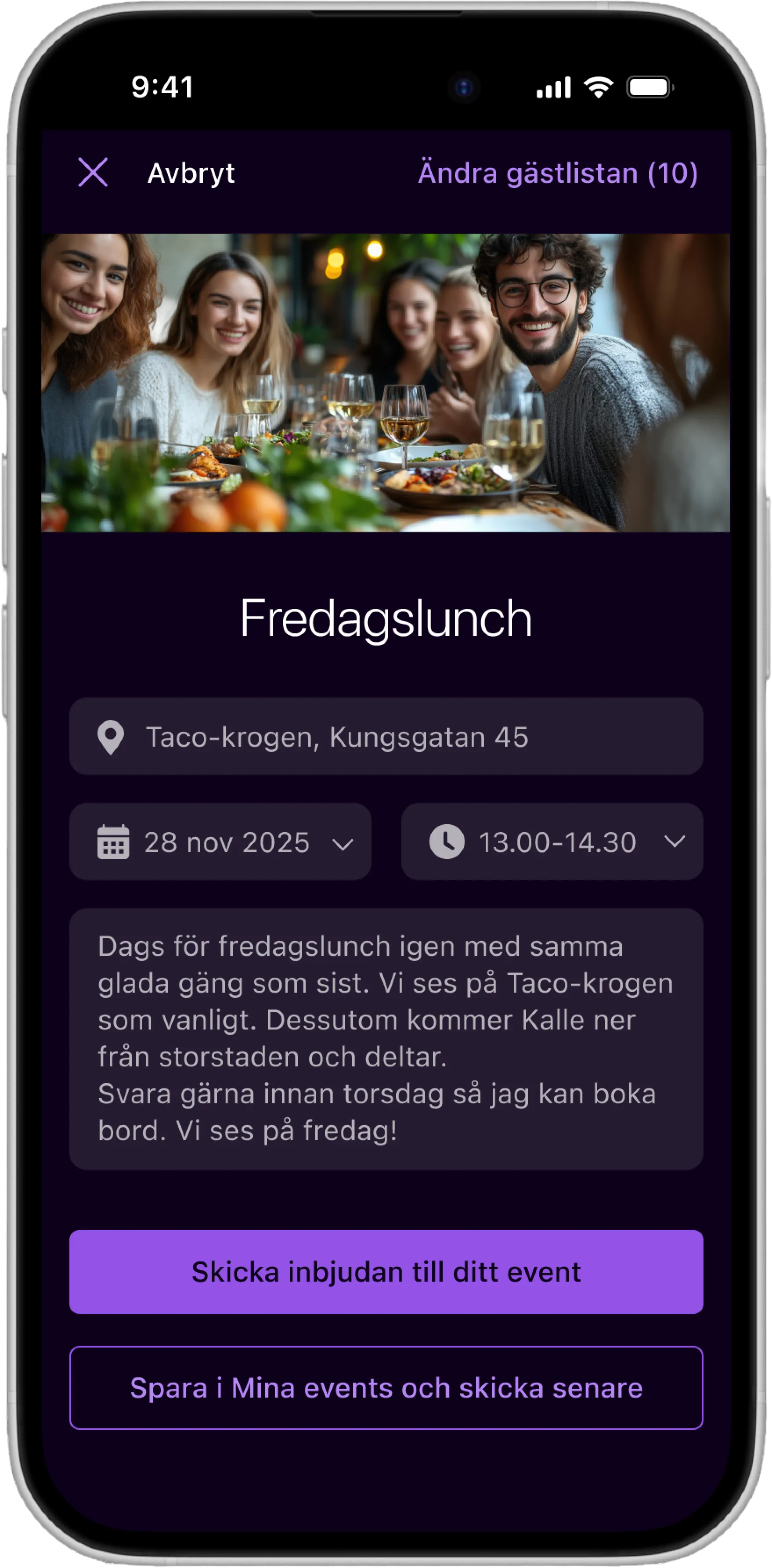Skapa events
