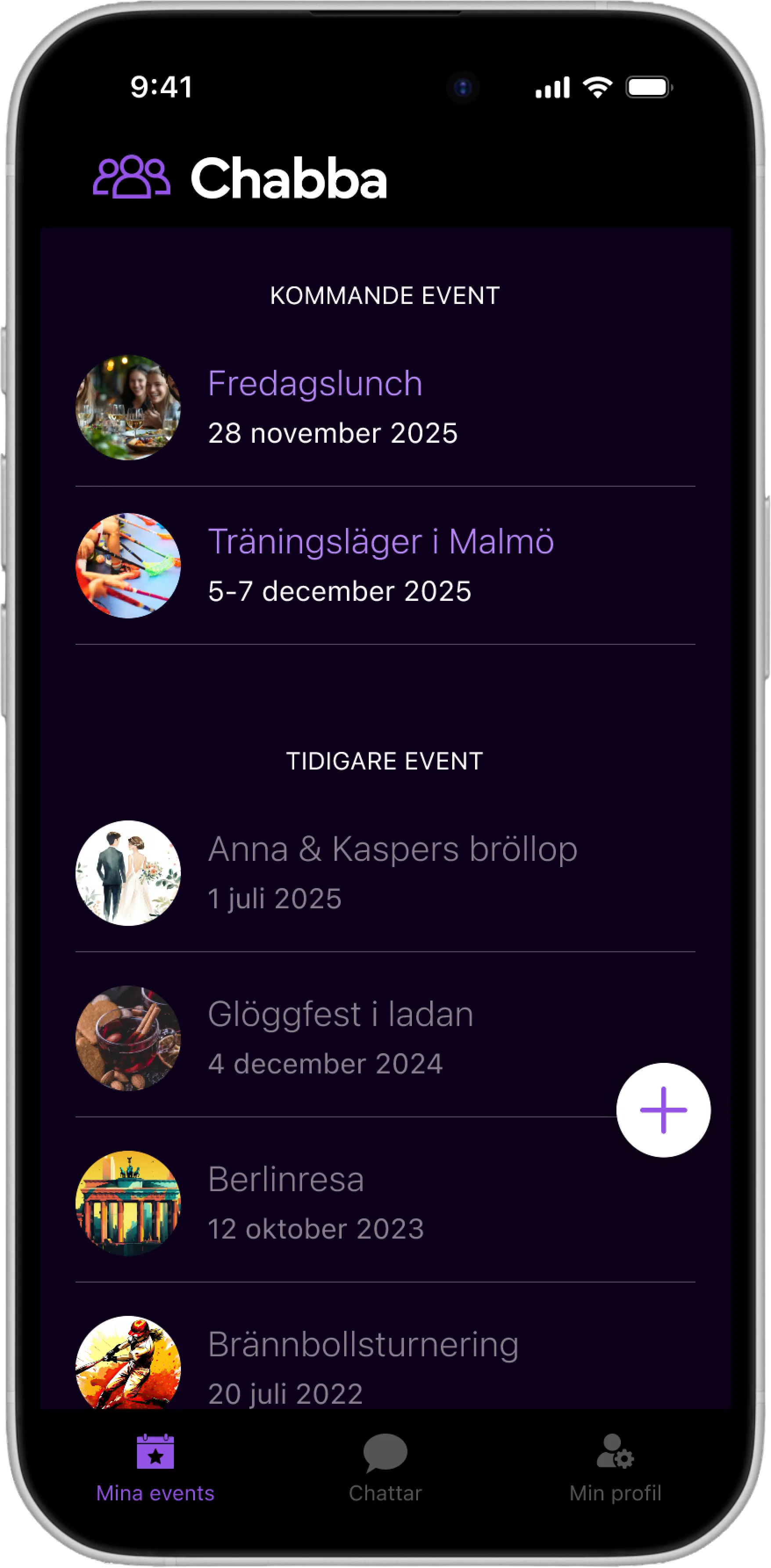 Nya och gamla events